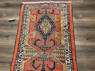 Rare Persian Tribal Runner Rug 3 x 11, Sarab Serab Persian Runner, Antique 1920s Collectible Geometric Medallions Oriental Wool Runner, Hand Knotted, Bright Orange-Red - Jewel Rugs