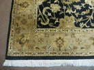 6' X 9' Handmade India Jaipur Floral Oriental Wool Rug Veg Dyes Black # M703 - Jewel Rugs