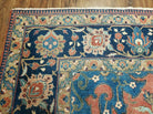 11' X 18' Antique Handmade Turkish Wool Rug Phoenix Bird Animal Pictorial Nice Blue and Red Fine Carpet - Jewel Rugs