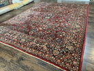 1920s Persian Sarouk Rug 9x12, Red Persian Carpet, High Quality Persian Rug, Allover Floral Pattern, Antique Oriental Rug, Wool Handmade Room Sized - Jewel Rugs