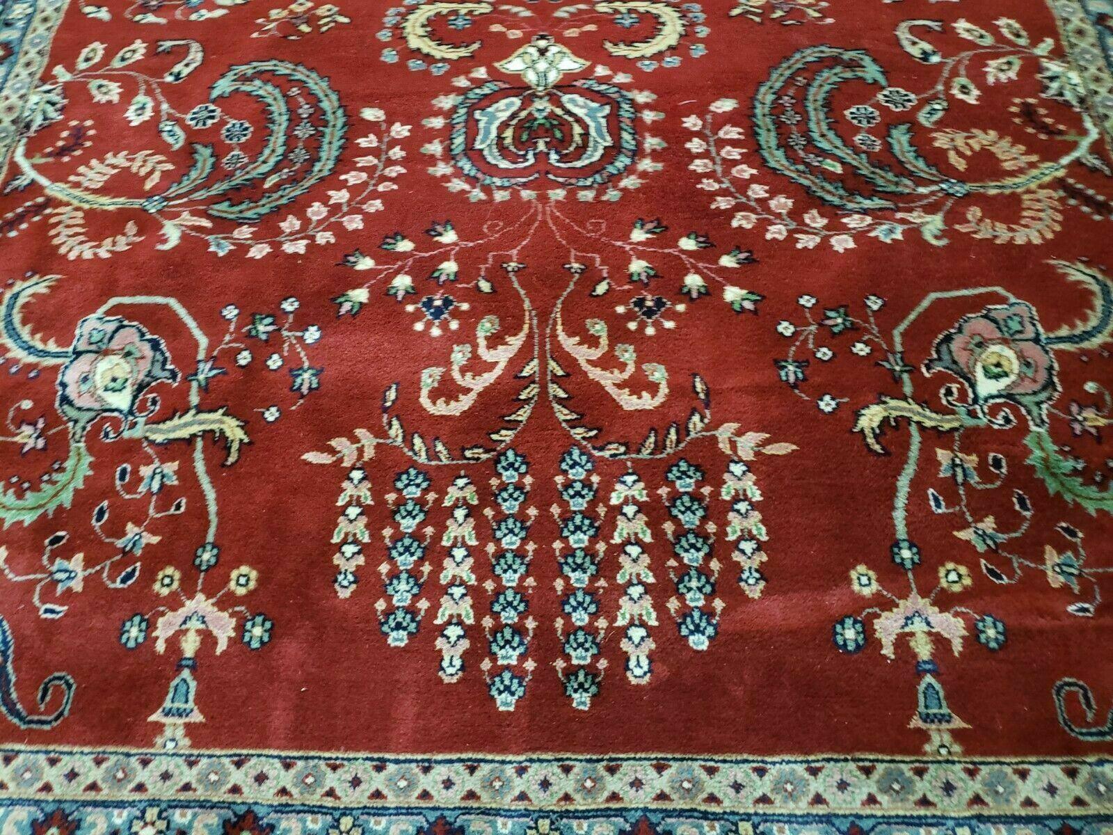 6' X 9' Vintage Handmade Indo Persian Wool Rug Veg Dyes Nice Red - Jewel Rugs