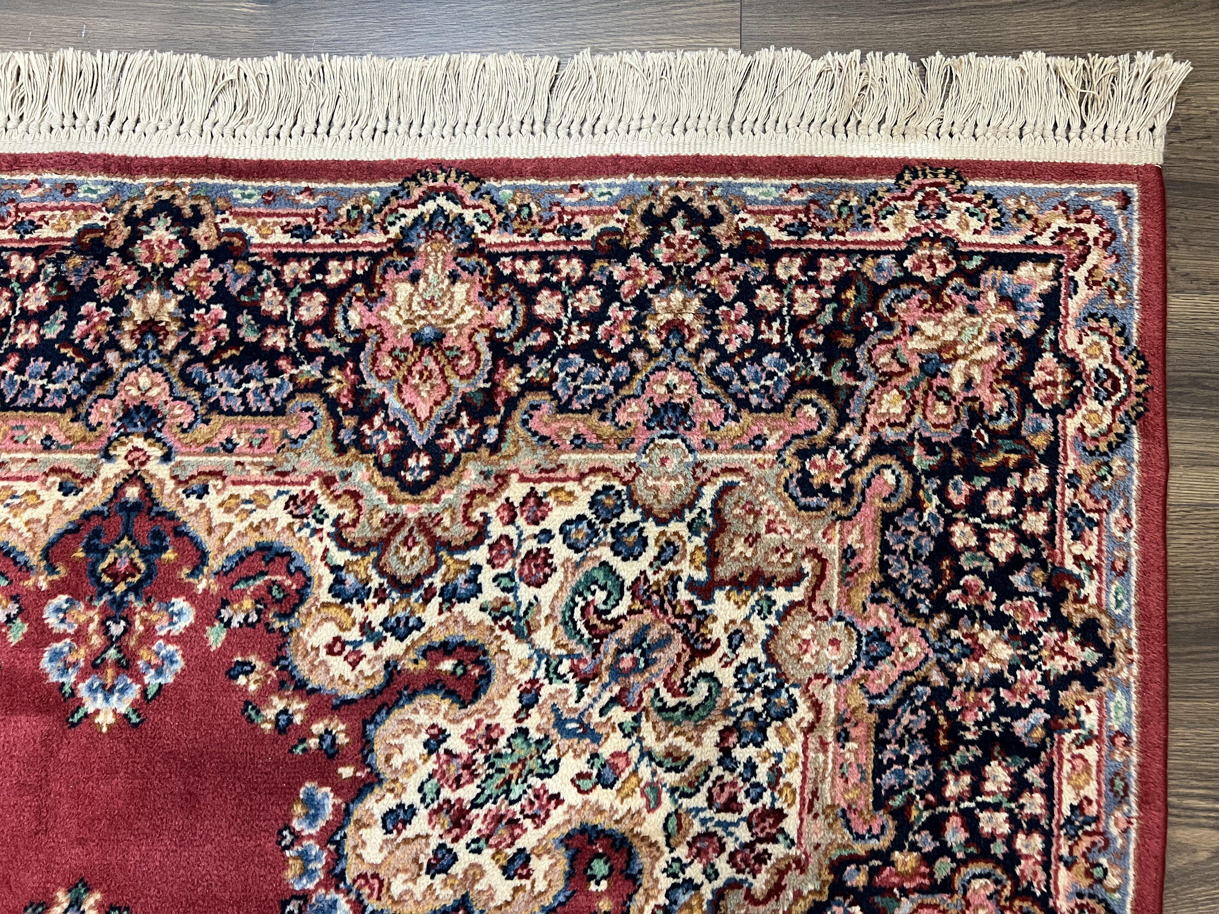 Vintage Karastan Rug 6x8, Karastan Red Sarouk, Semi Open Field Floral Kirman, Discontinued Karastan Oriental Carpet, Wool Karastan Area Rug - Jewel Rugs