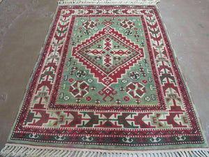 4' X 6' Vintage Handmade Turkish Kazak Design Wool Rug Carpet Nice - Jewel Rugs