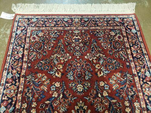 2' 10" X 5' American Made Karastan Red Sarouk Pattern # 785 Wool Rug Nice - Jewel Rugs