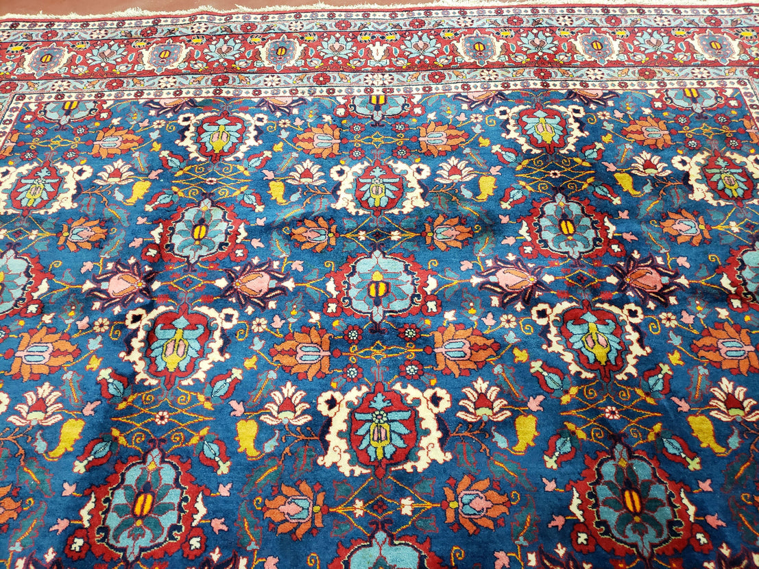 Rare Antique Persian Veramin Carpet, Mina-Khani Pattern, Blue, Red, Iv –  Jewel Rugs