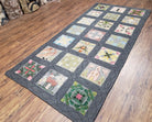 American Hooked Rug 3' 6" x 7' 9", Panel Design, Flowers, Vase, Butterfly, Bird, Handmade Hooked Carpet, Vintage Hand Hooked Runner Rug - Jewel Rugs