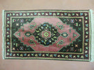 22" X 38" Vintage European German Handmade Hooked Rug Nice - Jewel Rugs