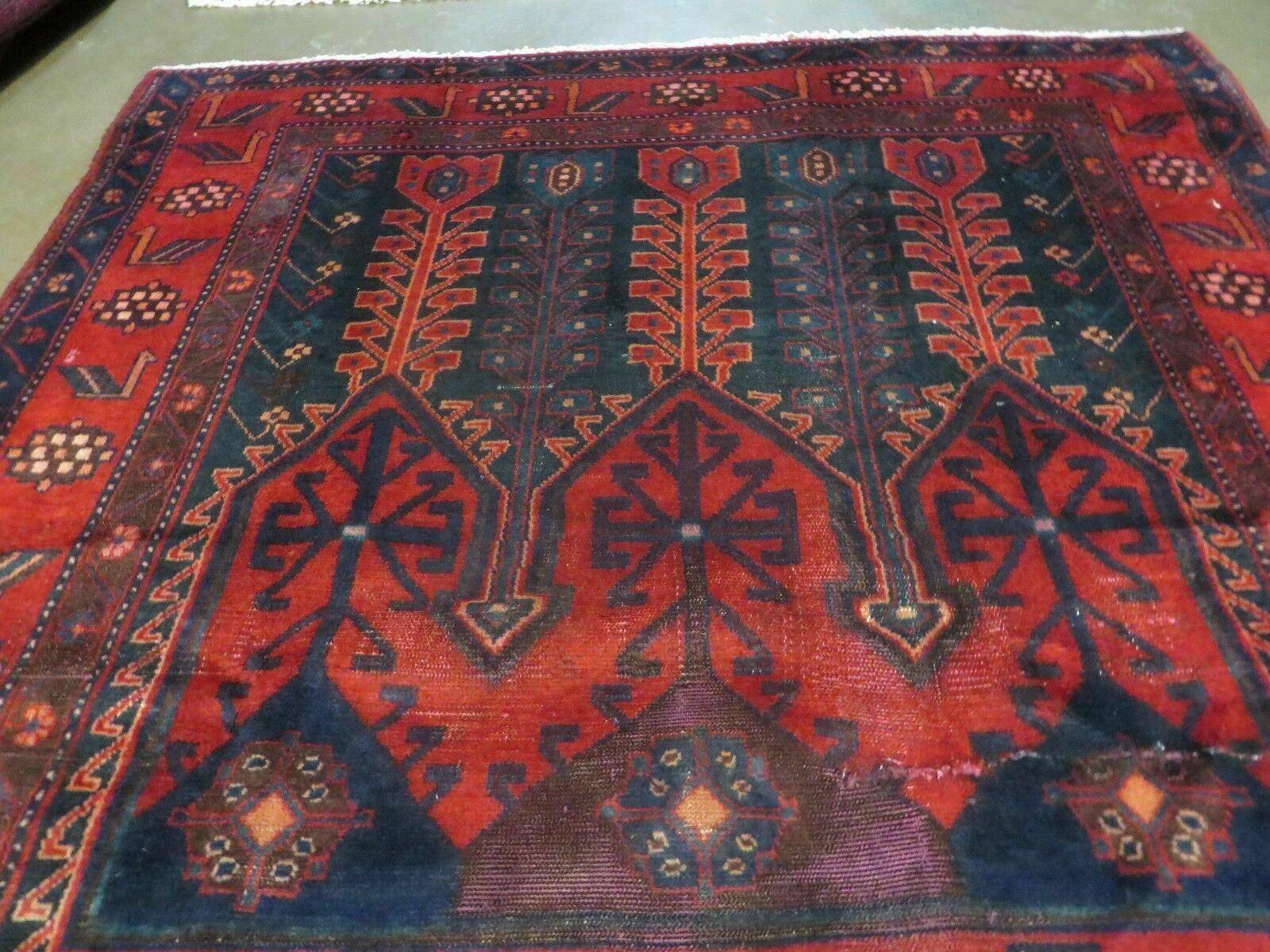 5' X 9' Antique Handmade Afghan Geometric Oriental Wool Rug Birds # 476 - Jewel Rugs