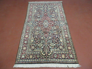 3' X 5' Vintage Handmade Fine India Floral Oriental Kashmir Silk Rug Carpet Nice - Jewel Rugs