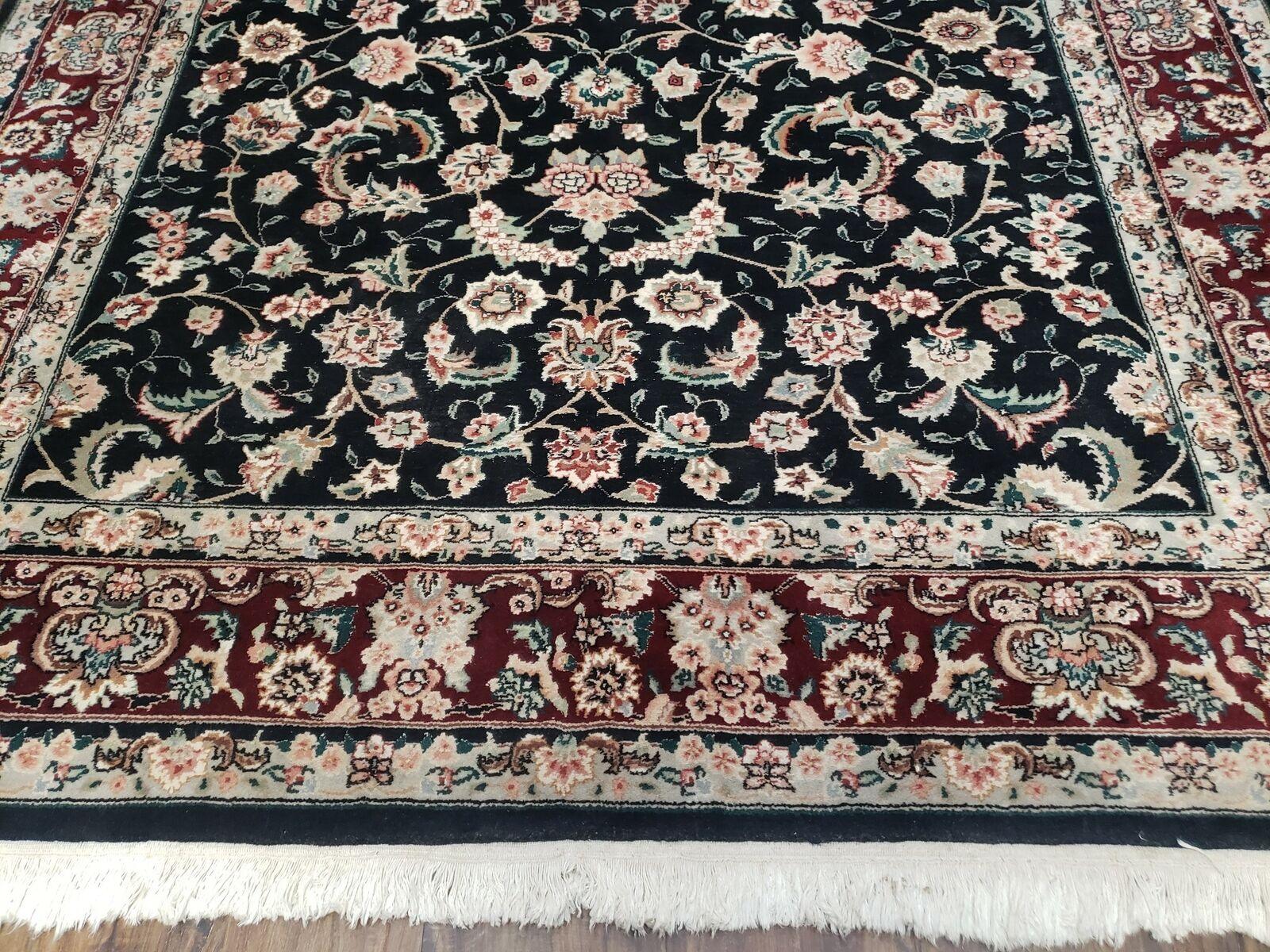 6' X 9' Vintage Oriental Fine Floral Handmade Wool Silk Rug Vegetable Dyes Nice - Jewel Rugs