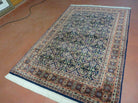 4' X 6' Vintage Fine Handmade India Floral Oriental Wool Rug Carpet Blue Red - Jewel Rugs