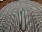 Large American Braided Oval Rug 9x12, Multicolor Braided Oval Carpet, Vintage Braided Rug - Jewel Rugs