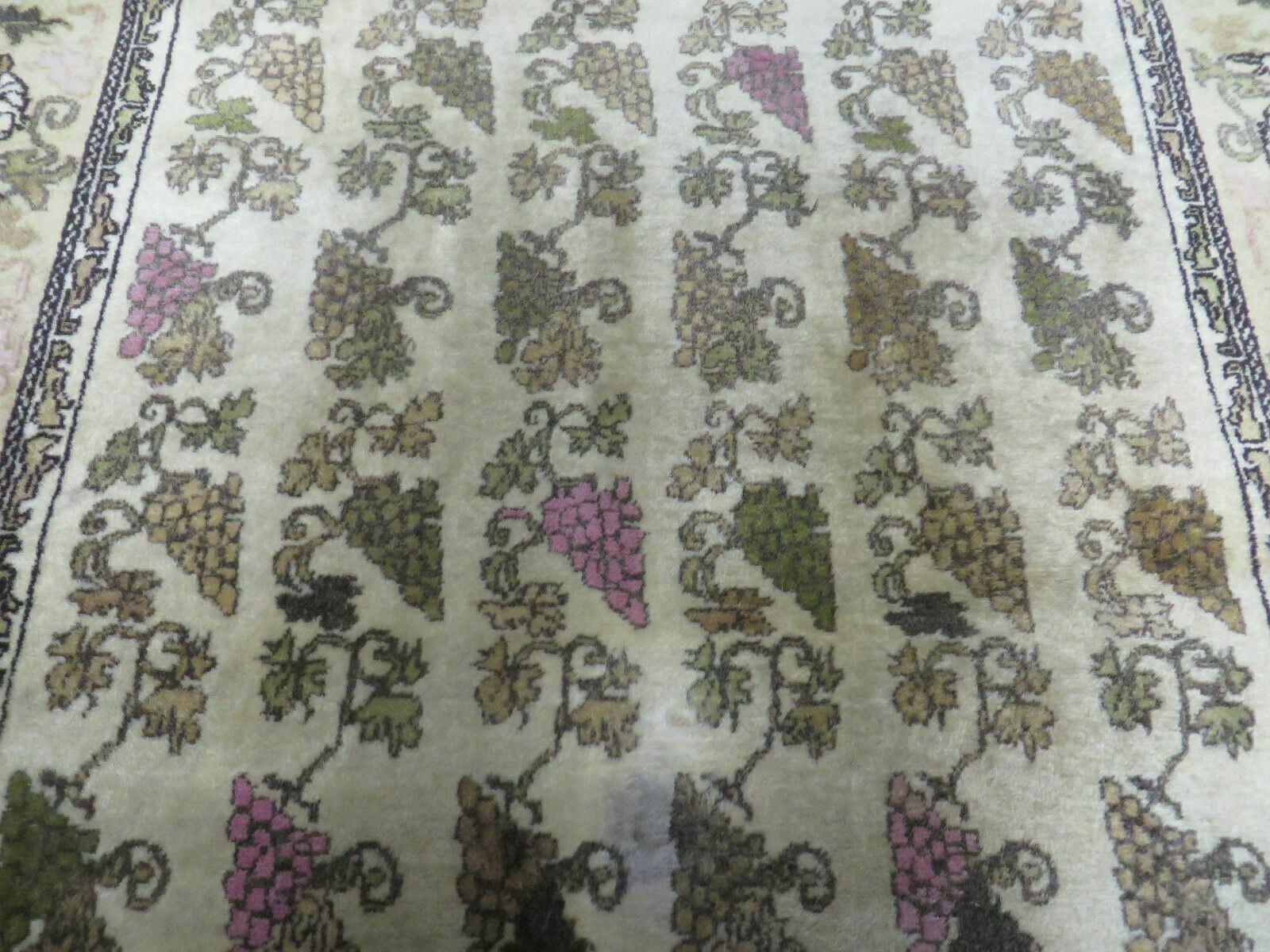 3' X 5' Vintage Handmade Fine Turkish Sivas Wool Rug Birds Grape Nice 200 KPSI - Jewel Rugs