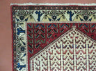 3' X 5' Vintage Handmade India Geometric Oriental Wool Rug Nice Birds Ivory Red - Jewel Rugs