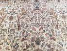 Semi Antique Persian Tabatabaie Tabriz Rug, Animal Pictorials, Ivory & Gold, Hand-Knotted, Wool, 7' 10" x 10' 6" - Jewel Rugs