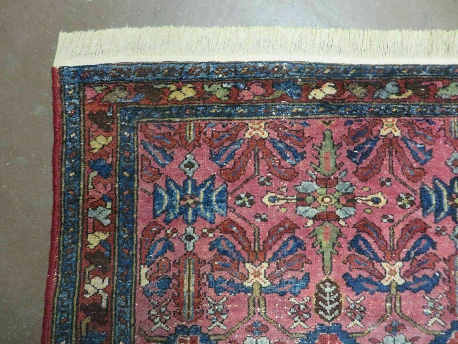 4' X 6' Antique Handmade Pakistani Floral Oriental Wool Rug Veg Dyes Nice Pink - Jewel Rugs