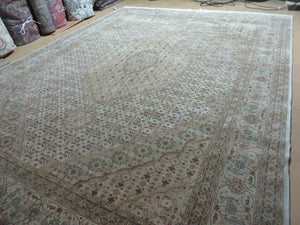 8' 7" X 11' 5" Vintage Handmade Pakistan Wool Rug Silk Accent Nice - Jewel Rugs