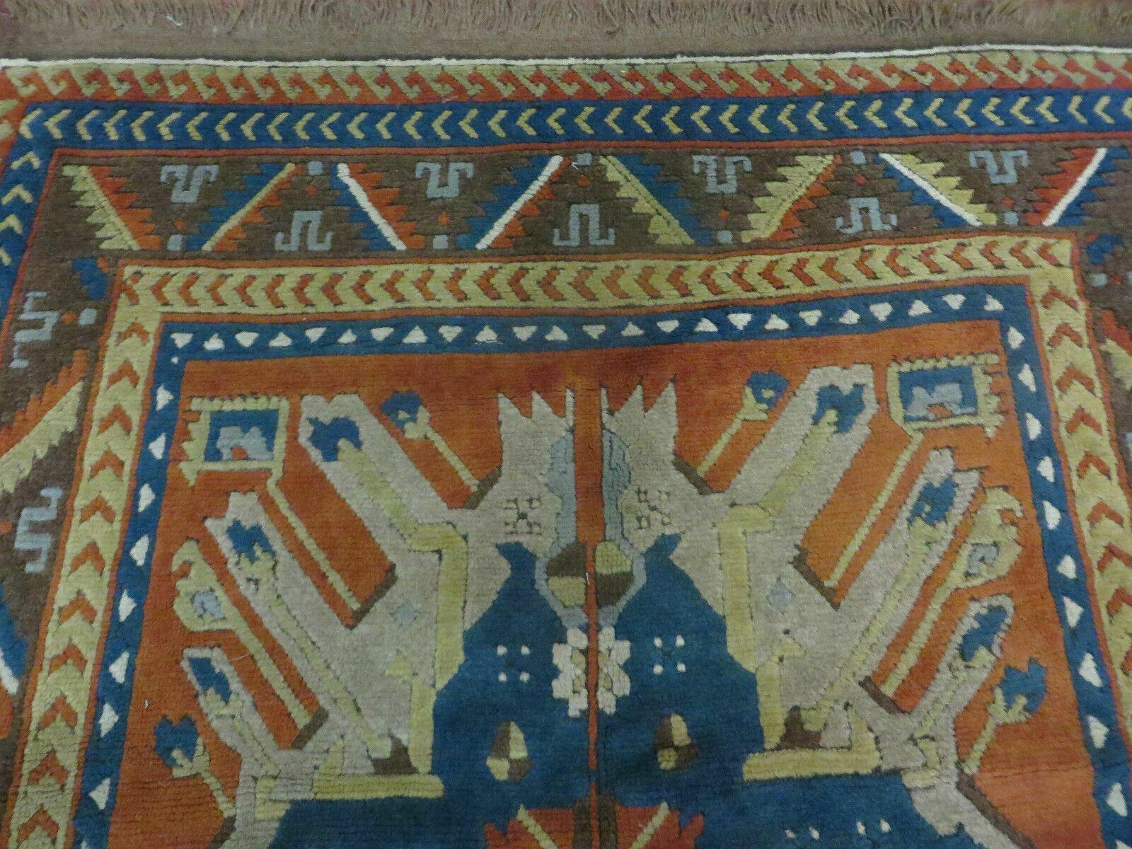 5' X 5.5' Vintage Handmade Turkish Kazak Colorful Wool Square Rug Carpet Bohemian Boho Vintage Interior Home Design - Jewel Rugs