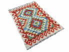 2x3 Kilim Rug Small Colorful Turkish Kilim Rug Zigzag Chobi Kilim Rug Flatweave Wool Rug Playroom Rug Playful Rug New - Jewel Rugs