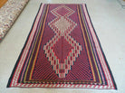 5' X 9' Vintage Handmade Turkish Kilim Flat Weave Wool Rug Veg Dye Red - Jewel Rugs