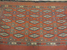 2.5' X 4' Antique Handmade Turkoman Tribal Wool Rug Cushion Case Yamud Diamond - Jewel Rugs