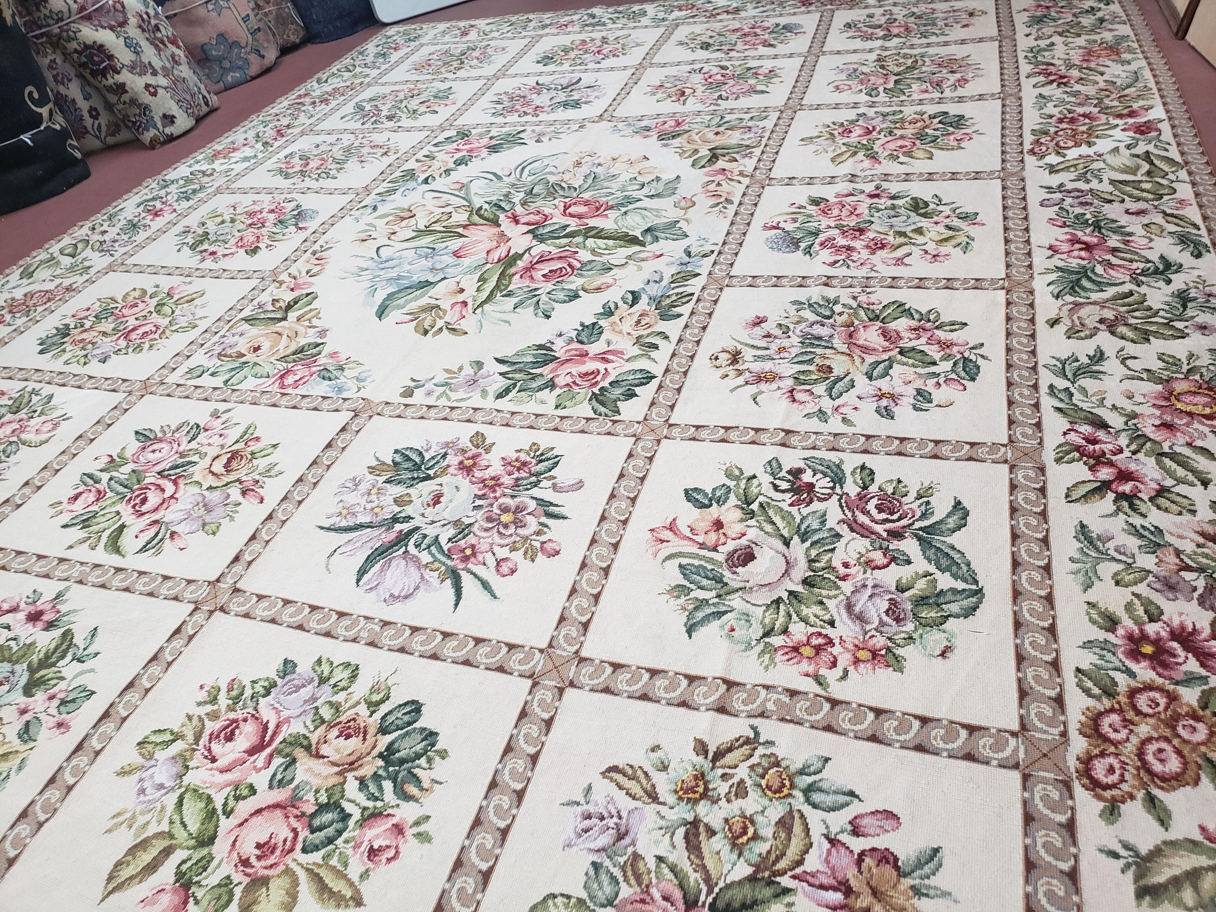 10' X 14' Handmade French Aubusson Savonnerie Design Needlepoint Rug Nice - Jewel Rugs