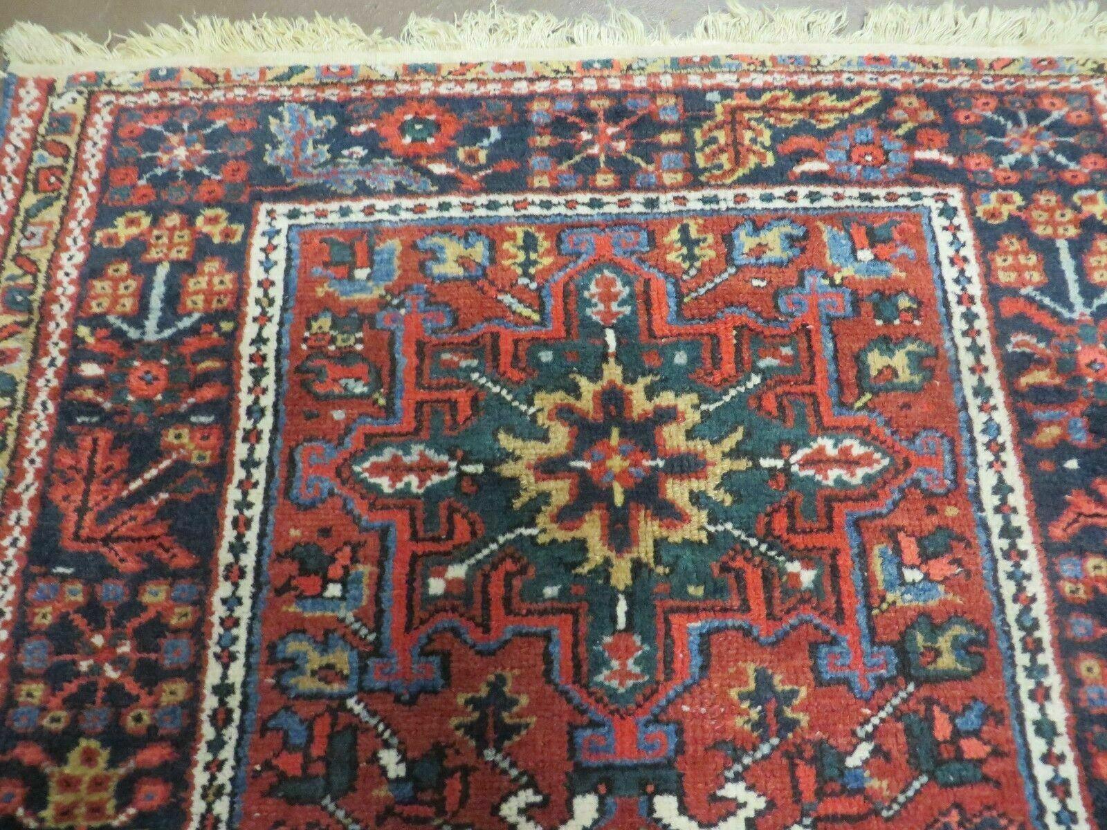 3' X 4' Antique Handmade Indian Wool Rug Vegetable Dyes Red - Jewel Rugs