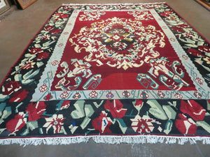 8' X 11' Karabagh Kilim Handmade Flat Weave Wool Rug Vegi Organic Dyes Nice - Jewel Rugs