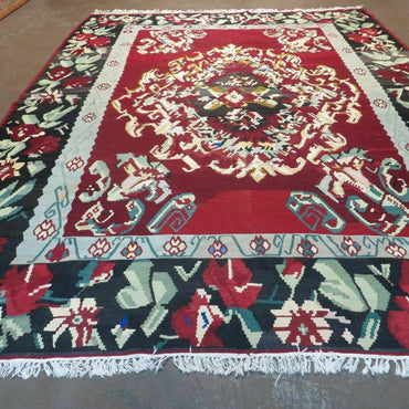 8' X 11' Karabagh Kilim Handmade Flat Weave Wool Rug Vegi Organic Dyes Nice