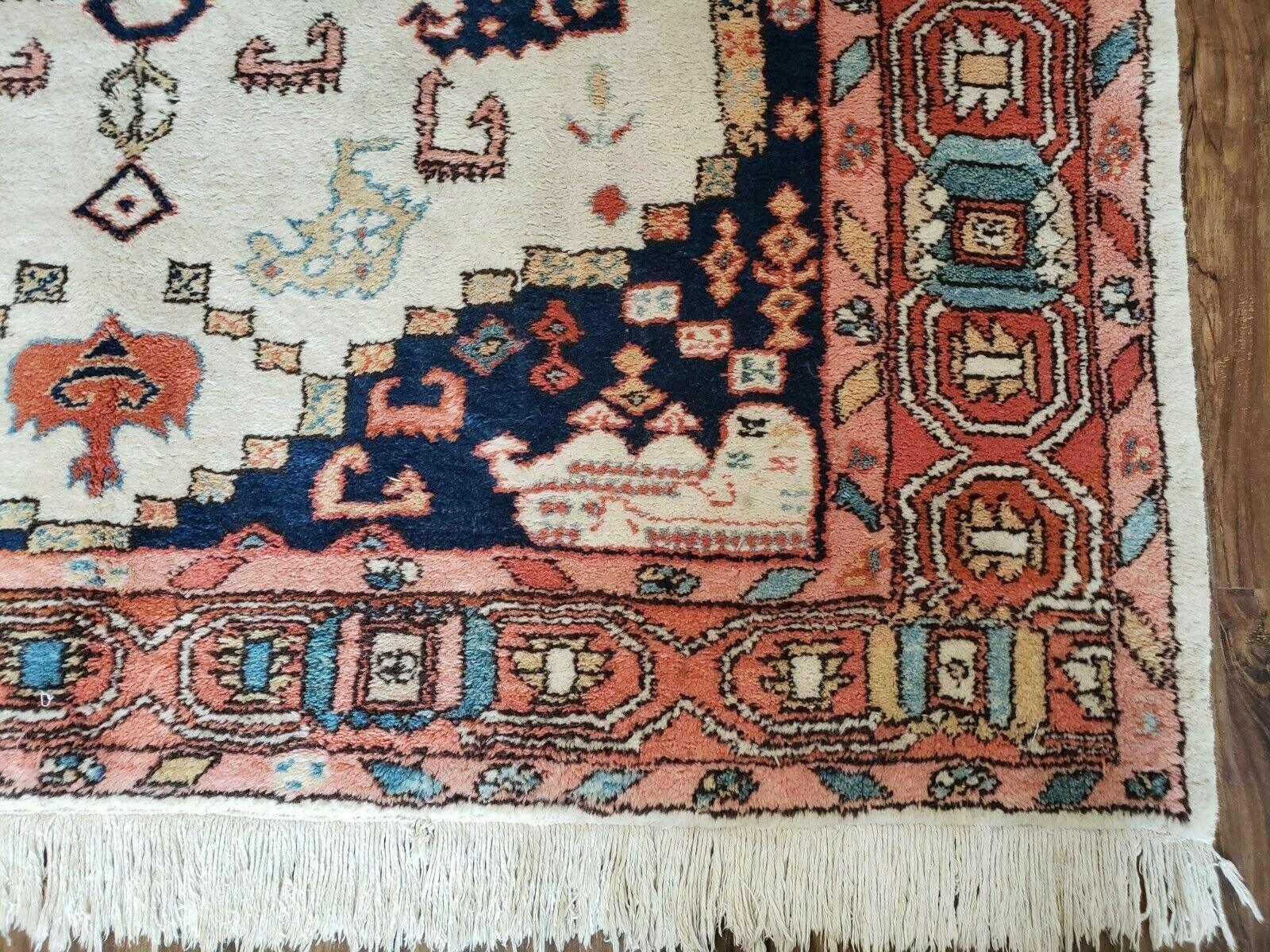 6' X 9' Vintage Handmade India Geometric Oriental Rug Wool Hand Knotted Carpet - Jewel Rugs