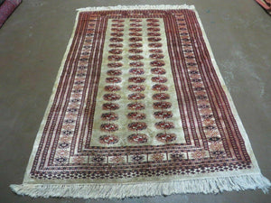 4' X 6' Vintage Handmade Pakistan Bokhara Turkoman Balouchi Silk Rug Nice # 61 - Jewel Rugs