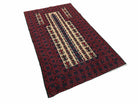 3x5 New Handmade Tribal Rug Afghan Rug Prayer Rug Balouch Wool Rug Red Black Tan - Jewel Rugs