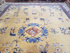 10' X 13' Antique Handmade Chinese Wool Rug Peking Mandarin Gold Mustard - Jewel Rugs