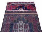 2' 9" X 4' 7" Vintage Handmade Tribal Wool Rug Balouchi Rug Afghan Rug Red Beige - Jewel Rugs