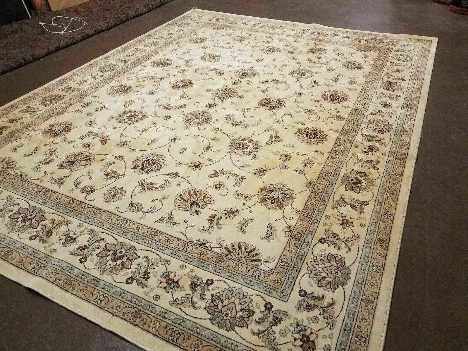 8' X 10' Vintage Cashmere Finish Rug Oriental Floral Machine Made USA Beige Nice - Jewel Rugs