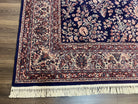 Karastan Kara Mar Rug 8.2 x 11.6, Navy Sarouk, Belgium Power Loomed Persian Design Carpet, 100% Worsted Wool Pile, Vintage Karastan 300-1006 - Jewel Rugs