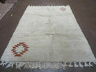 5' X 7' Vintage Handmade Moroccan Tribal Berber Wool Carpet Beige Area Rug Bohemian Boho Home Décor - Jewel Rugs