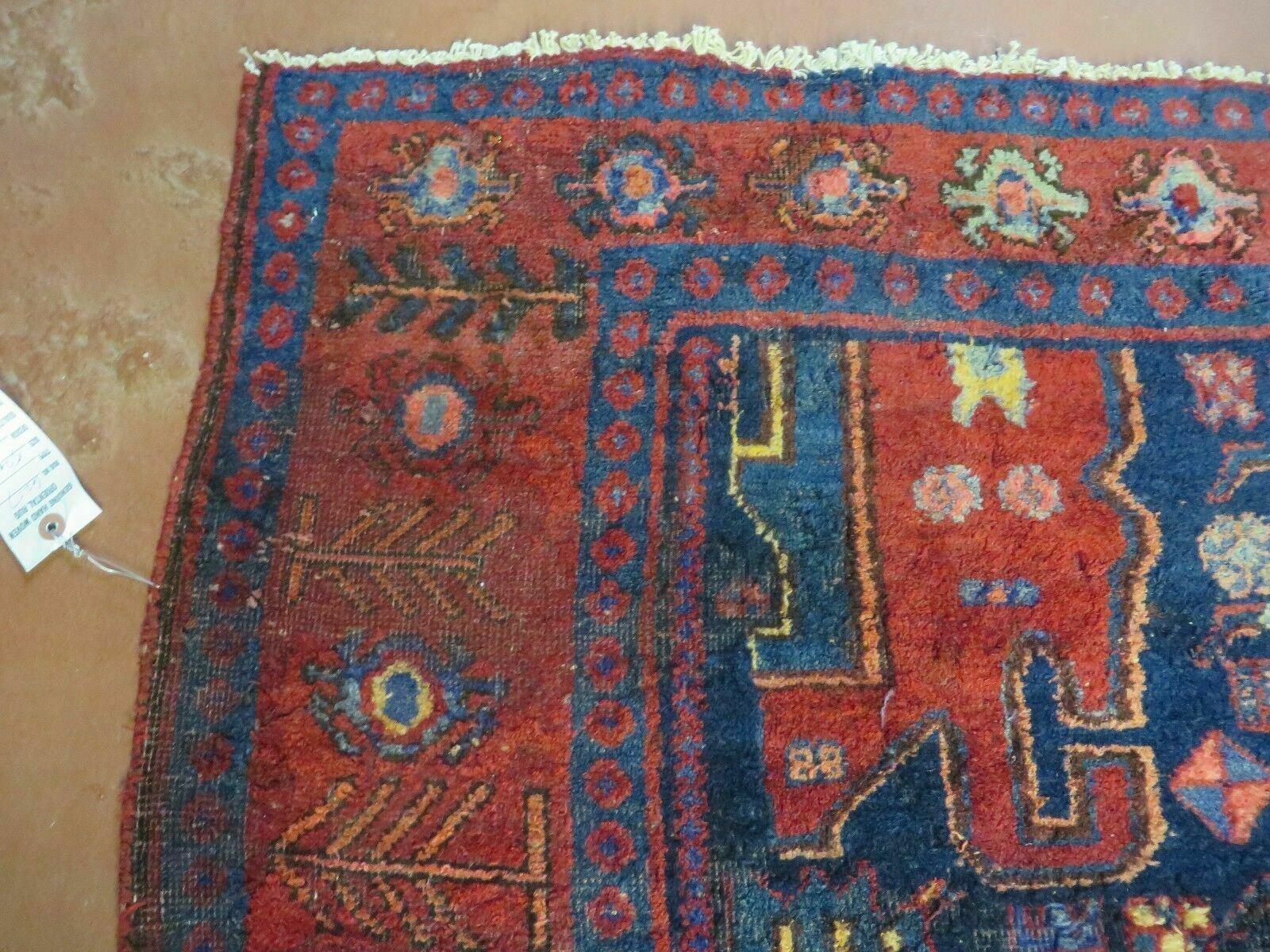 4' X 10' Antique Handmade Turkish Floral Tribal Oriental Wool Rug #627 - Jewel Rugs