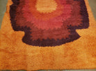 4' X 6' Vintage 1960 Danish Rya Shag DeLuxe Ege Rug Mid-Century Modern Orange Wow - Jewel Rugs