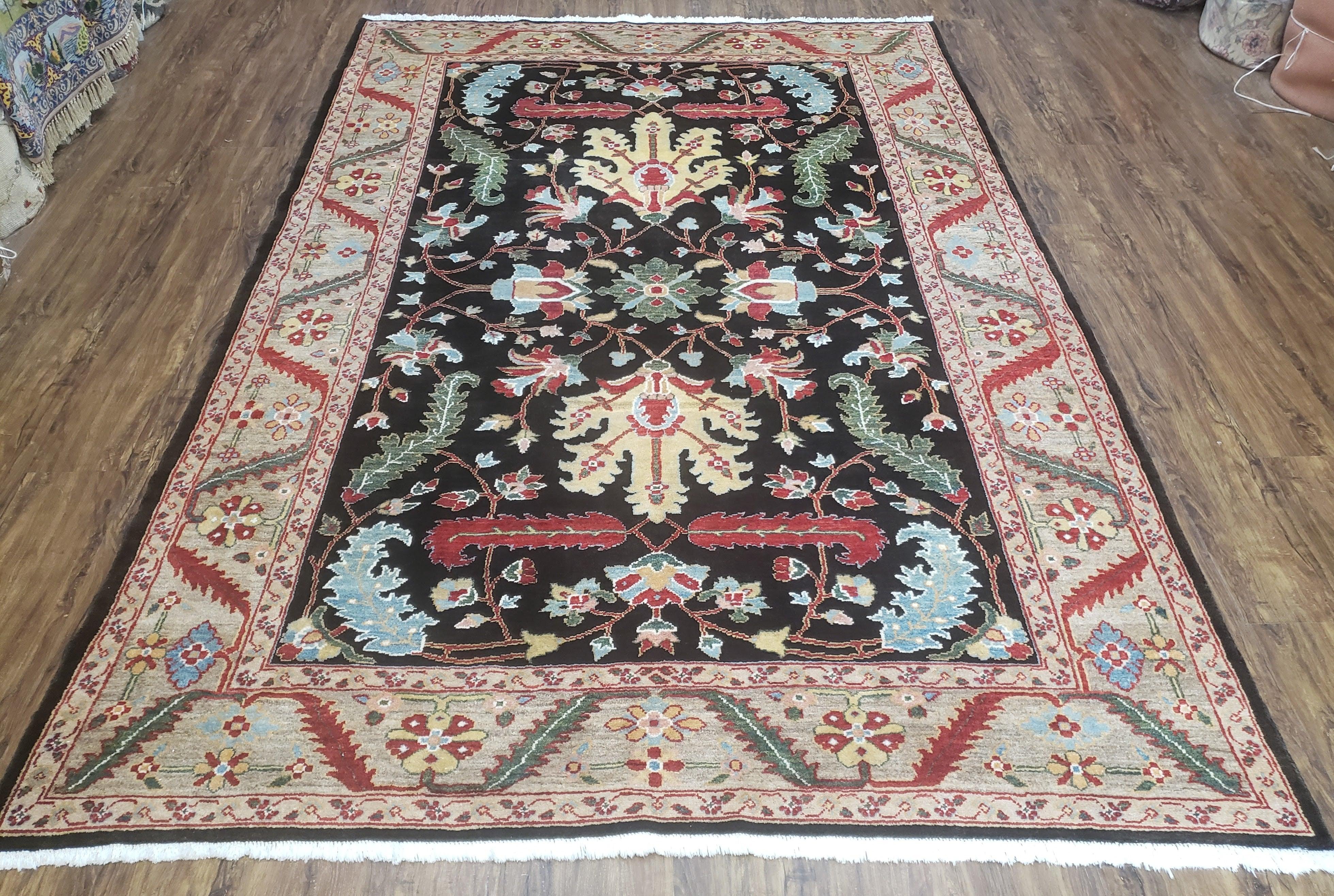 Peshawar Rug, 6x9 Rug, Hand Knotted Wool Area Rug, Black and Silver Rug, Unique Oriental Carpet, Handmade, Medium Sized Rug, Persian Rug - Jewel Rugs