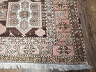 Antique Caucasian Rug 5' 5" x 10' 9", Shirvan Carpet, Wide Oriental Corridor Runner, Quality Handmade Hand-Knotted Wool Rug, Pale Pink Black - Jewel Rugs