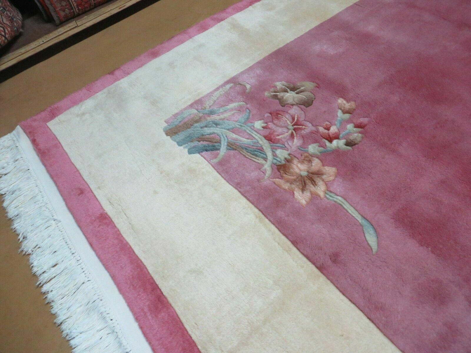 8' X 10' Handmade Art Deco Chinese Rug Plush Carving Carpet 90 Line Pink Rug - Jewel Rugs