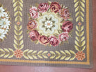 8x10 Needlepoint Rug New Aubusson Rug Panel Design Handmade Flatweave European Design French Needlepoint Rug Hand-Knotted Wool Area Rug - Jewel Rugs