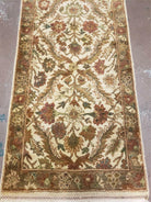 2' 3" X 4' 3" Vintage Handmade India Mahal Wool Rug Veg Dyes Tea Wash Nice - Jewel Rugs