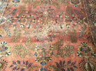 5' 6" X 8' Vintage Handmade Sarouk Design Floral Wool Rug Red Vegetable Dyes - Jewel Rugs