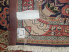 Semi Antique Persian Sarouk Rug, Vases & Flower Design, Dark Blue & Pale Red, Hand-Knotted, Wool, 3'8" x 5'3" - Jewel Rugs