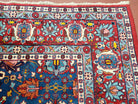 Rare Antique Persian Veramin Carpet, Mina-Khani Pattern, Blue, Red, Ivory, 7x11 ft, Hand-Knotted, Wool - Jewel Rugs