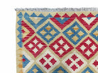 3x5 Kilim Rug Multicolor Tribal Kilim Rug 3 x 5 Tan Light Blue Red Beige New Turkish Anatolian Wool Kilim Flatweave Rug - Jewel Rugs