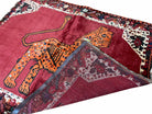 5 X 6 Handmade Rug Zagros Quality Wool Rug Lion Organic Dyes Red Leopard Tribal - Jewel Rugs