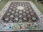 8' X 11' Handmade English Aubusson Needlepoint Wool Rug Shandong Carpet Nice - Jewel Rugs